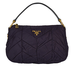 Quilted Shoulder Bag, Nylon, Purple, MII/165, 3*